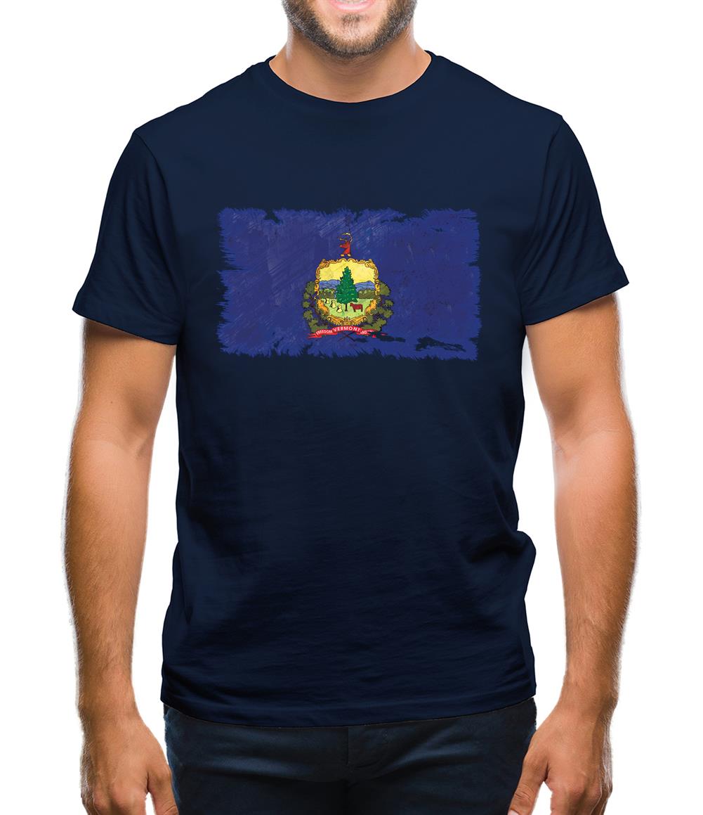 Vermont Grunge Style Flag Mens T-Shirt Vermont Grunge Style Flag Mens T-Shirt