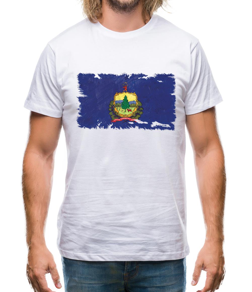 Vermont Grunge Style Flag Mens T-Shirt Vermont Grunge Style Flag Mens T-Shirt