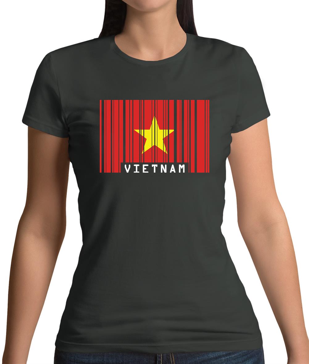 Vietnam Barcode Style Flag Womens T-Shirt Vietnam Barcode Style Flag Womens T-Shirt
