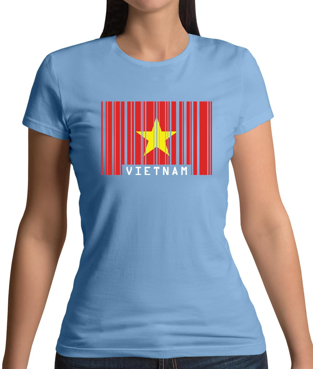 Vietnam Barcode Style Flag Womens T-Shirt Vietnam Barcode Style Flag Womens T-Shirt