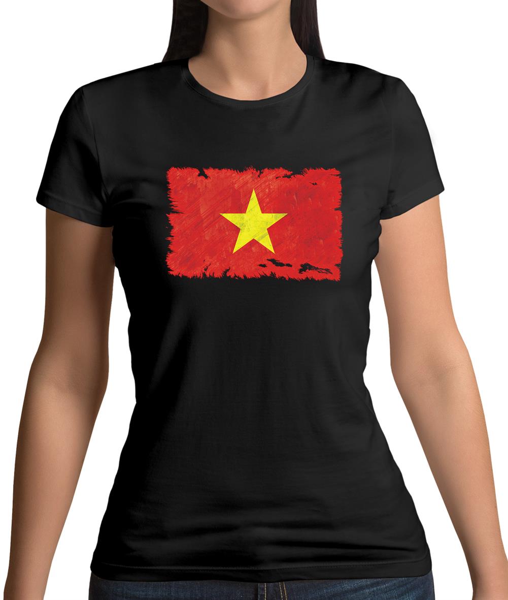 Vietnam Grunge Style Flag Womens T-Shirt Vietnam Grunge Style Flag Womens T-Shirt