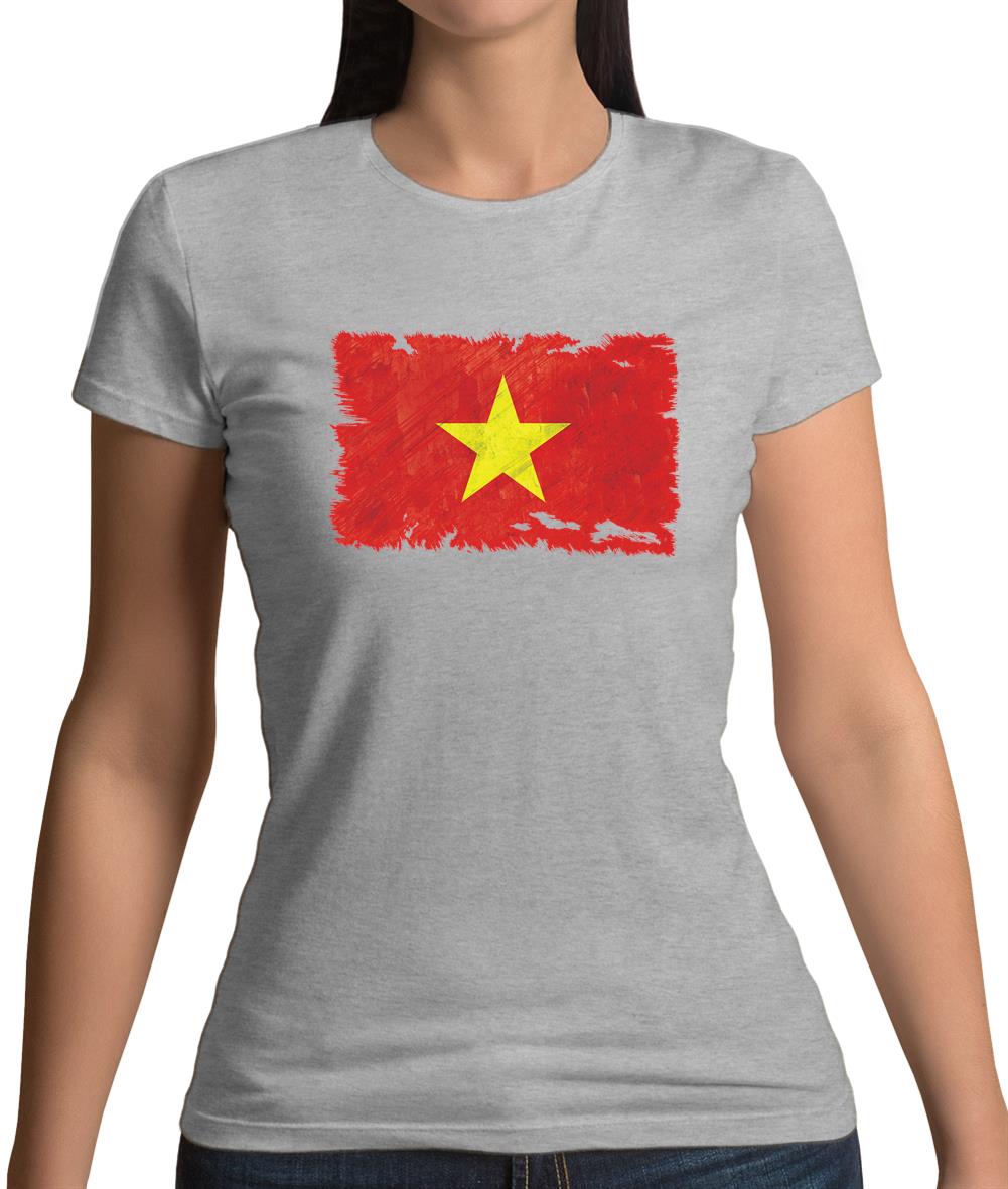 Vietnam Grunge Style Flag Womens T-Shirt Vietnam Grunge Style Flag Womens T-Shirt