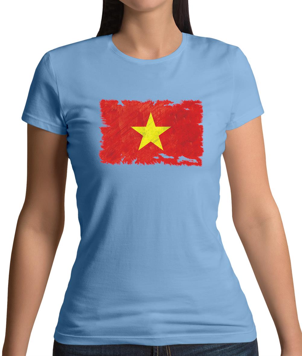 Vietnam Grunge Style Flag Womens T-Shirt Vietnam Grunge Style Flag Womens T-Shirt