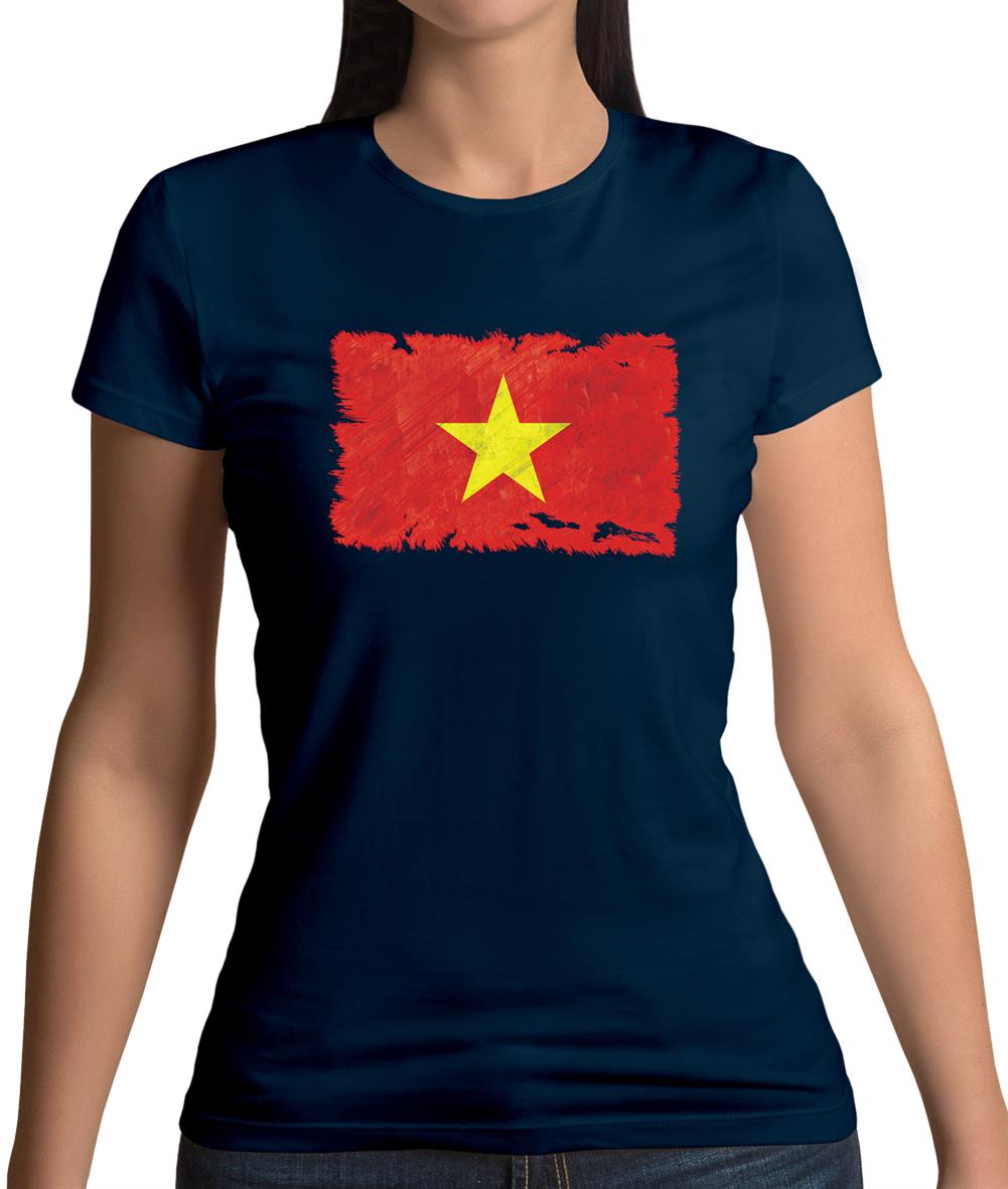 Vietnam Grunge Style Flag Womens T-Shirt Vietnam Grunge Style Flag Womens T-Shirt