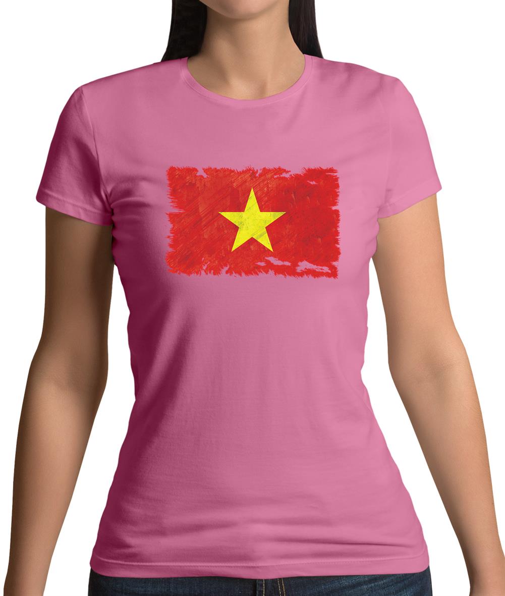 Vietnam Grunge Style Flag Womens T-Shirt Vietnam Grunge Style Flag Womens T-Shirt