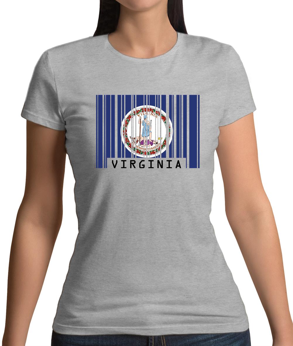 Virginia Barcode Style Flag Womens T-Shirt Virginia Barcode Style Flag Womens T-Shirt