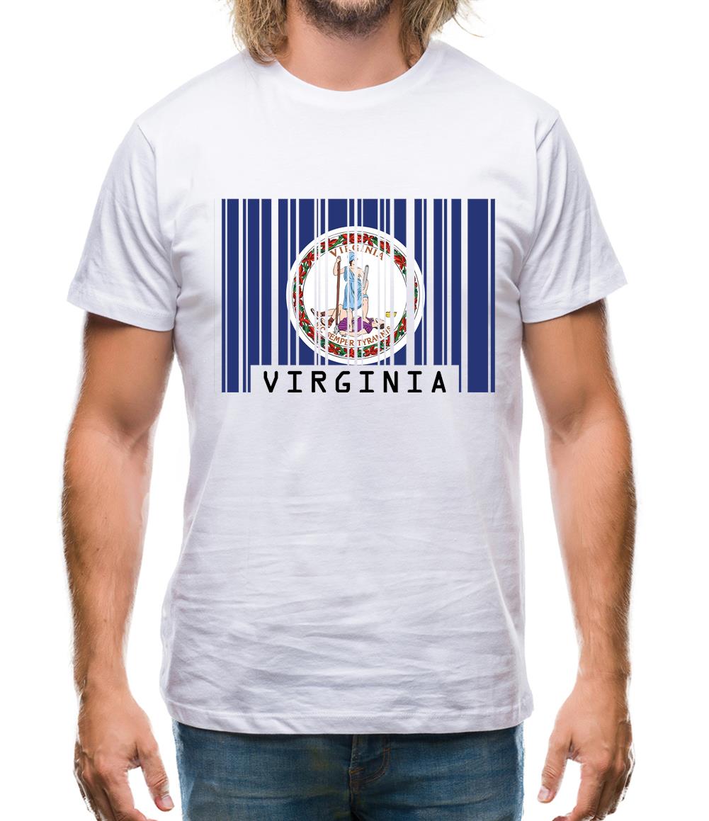 Virginia Barcode Style Flag Mens T-Shirt Virginia Barcode Style Flag Mens T-Shirt