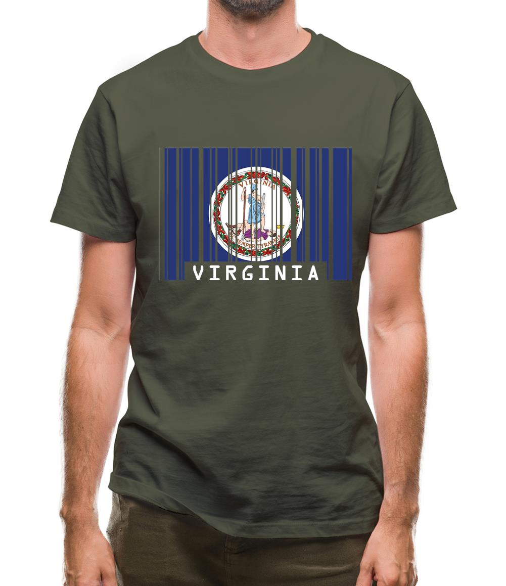 Virginia Barcode Style Flag Mens T-Shirt Virginia Barcode Style Flag Mens T-Shirt