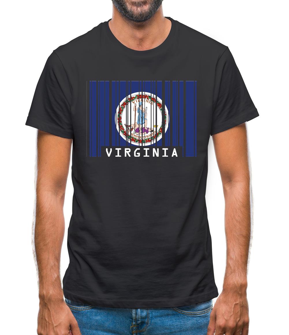 Virginia Barcode Style Flag Mens T-Shirt Virginia Barcode Style Flag Mens T-Shirt