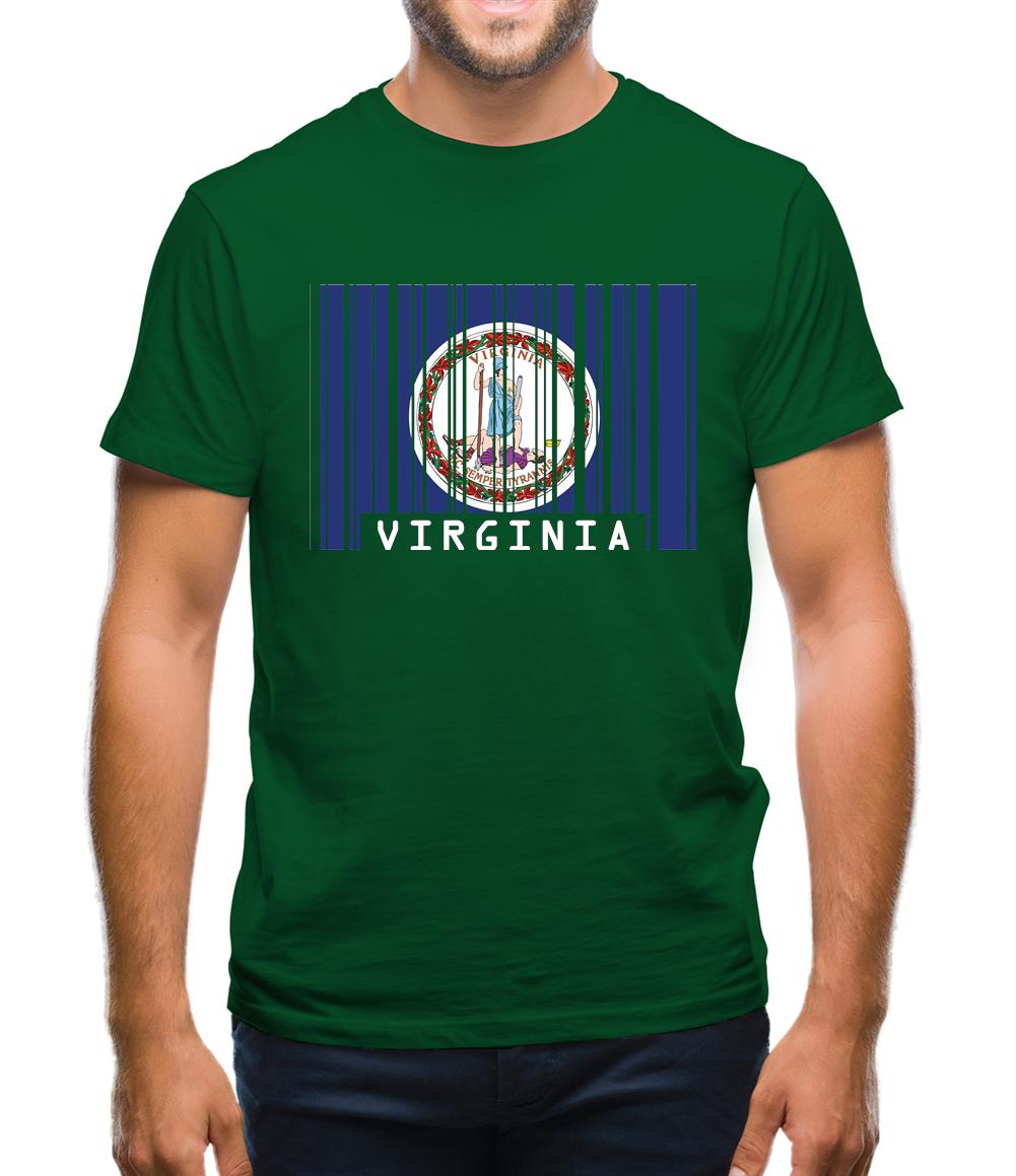Virginia Barcode Style Flag Mens T-Shirt Virginia Barcode Style Flag Mens T-Shirt