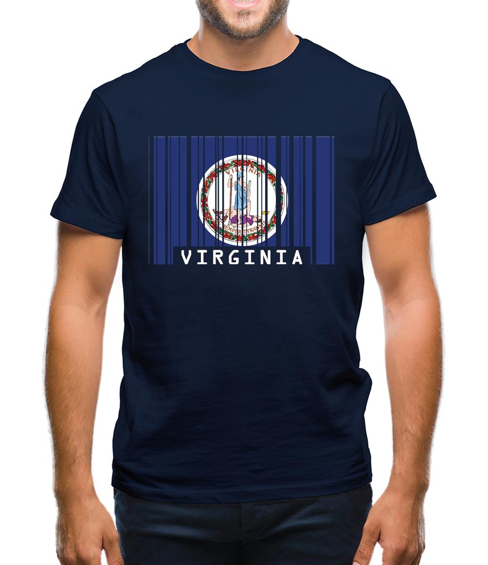 Virginia Barcode Style Flag Mens T-Shirt Virginia Barcode Style Flag Mens T-Shirt