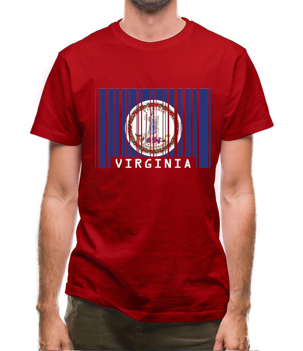 Virginia Barcode Style Flag Mens T-Shirt Virginia Barcode Style Flag Mens T-Shirt