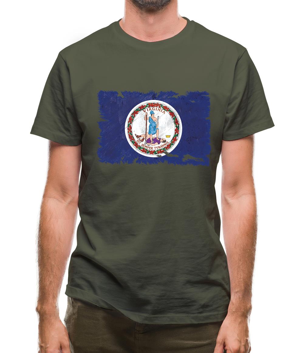 Virginia Grunge Style Flag Mens T-Shirt Virginia Grunge Style Flag Mens T-Shirt