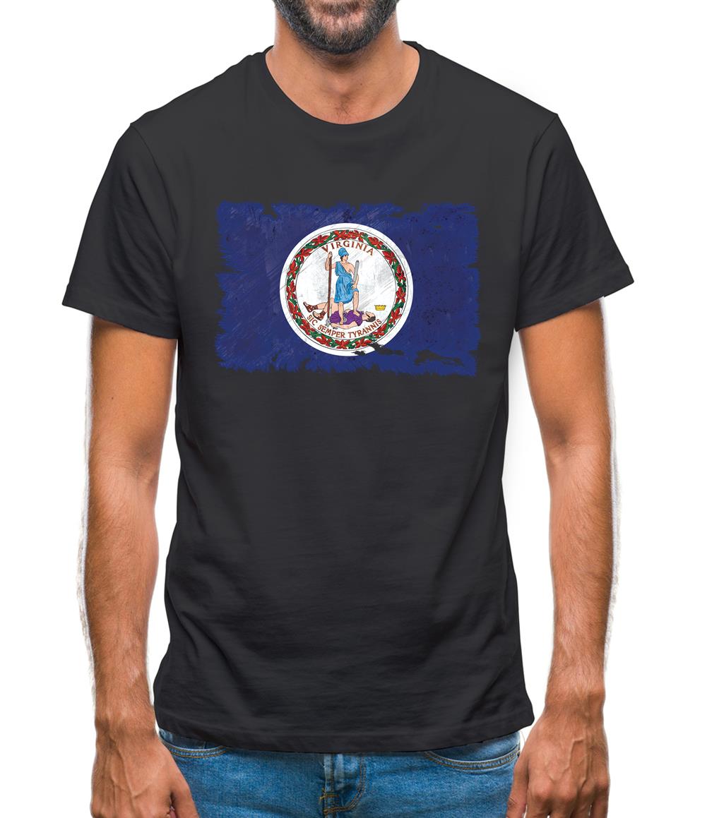 Virginia Grunge Style Flag Mens T-Shirt Virginia Grunge Style Flag Mens T-Shirt