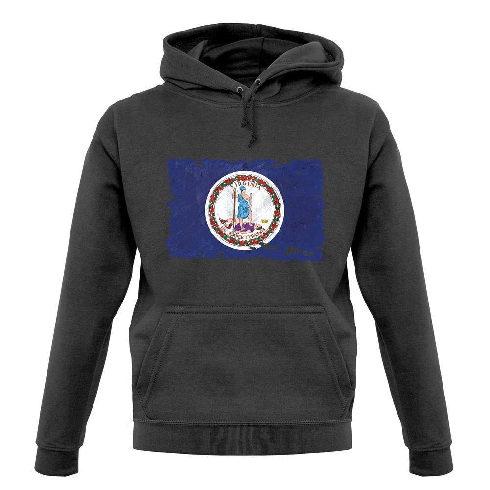 Virginia Grunge Style Flag unisex hoodie Virginia Grunge Style Flag unisex hoodie