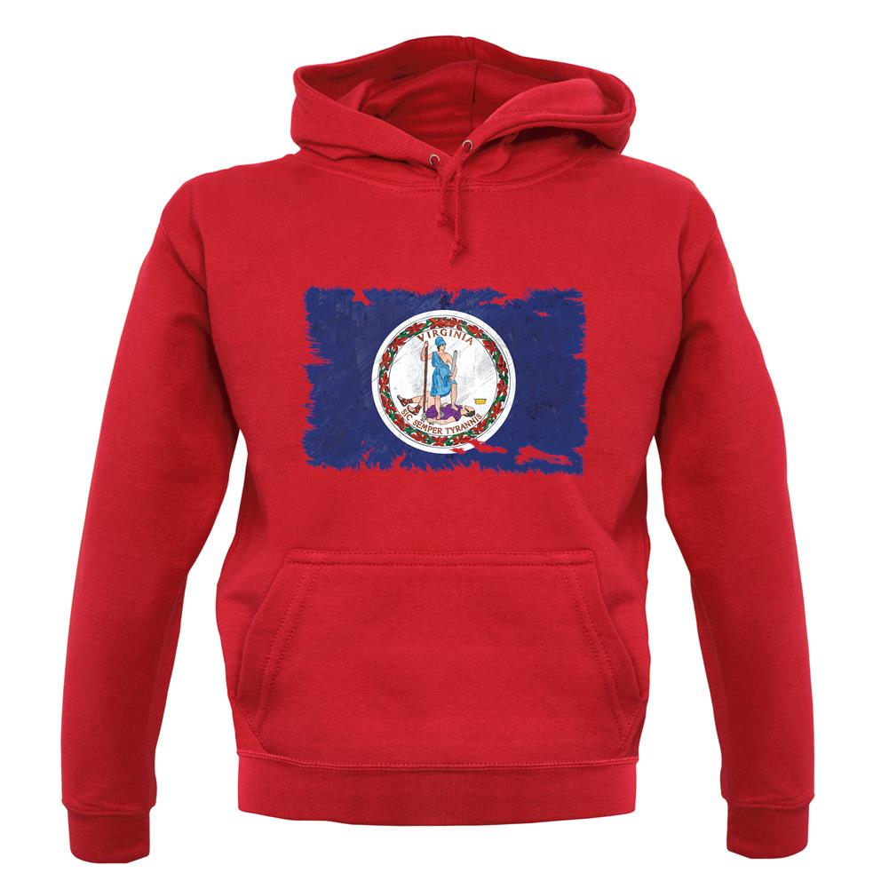 Virginia Grunge Style Flag unisex hoodie Virginia Grunge Style Flag unisex hoodie