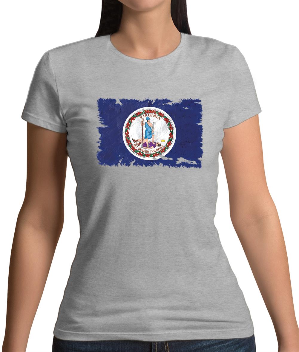Virginia Grunge Style Flag Womens T-Shirt Virginia Grunge Style Flag Womens T-Shirt