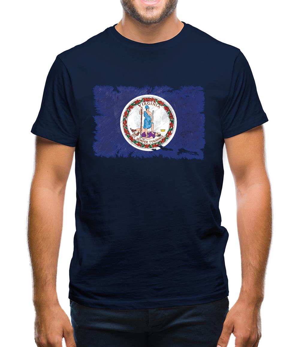 Virginia Grunge Style Flag Mens T-Shirt Virginia Grunge Style Flag Mens T-Shirt