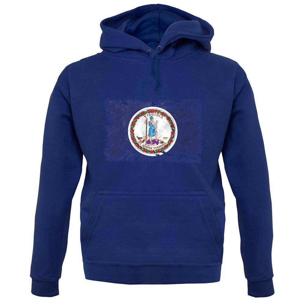 Virginia Grunge Style Flag unisex hoodie Virginia Grunge Style Flag unisex hoodie