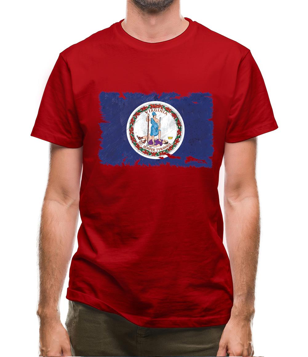 Virginia Grunge Style Flag Mens T-Shirt Virginia Grunge Style Flag Mens T-Shirt