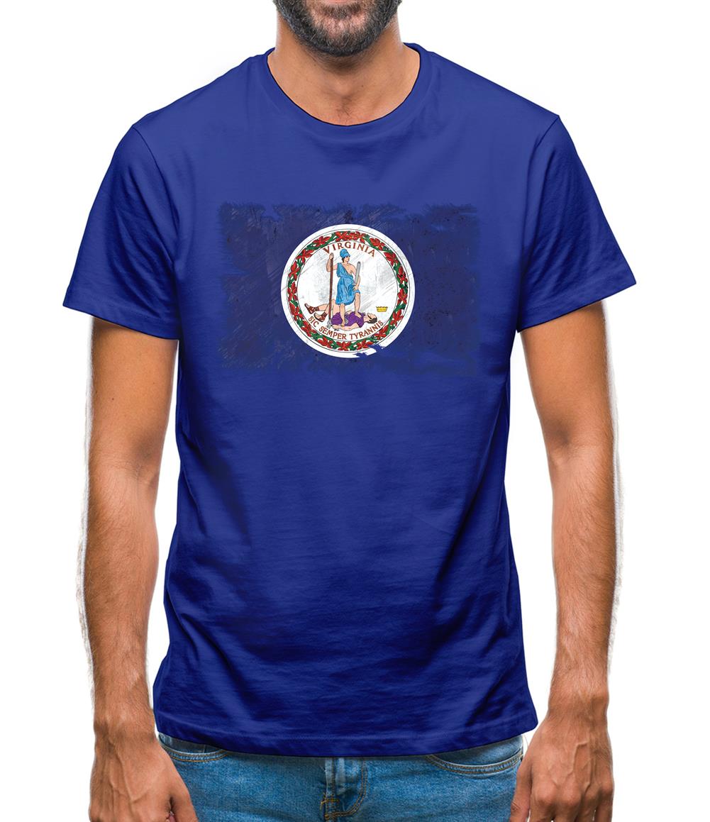 Virginia Grunge Style Flag Mens T-Shirt Virginia Grunge Style Flag Mens T-Shirt
