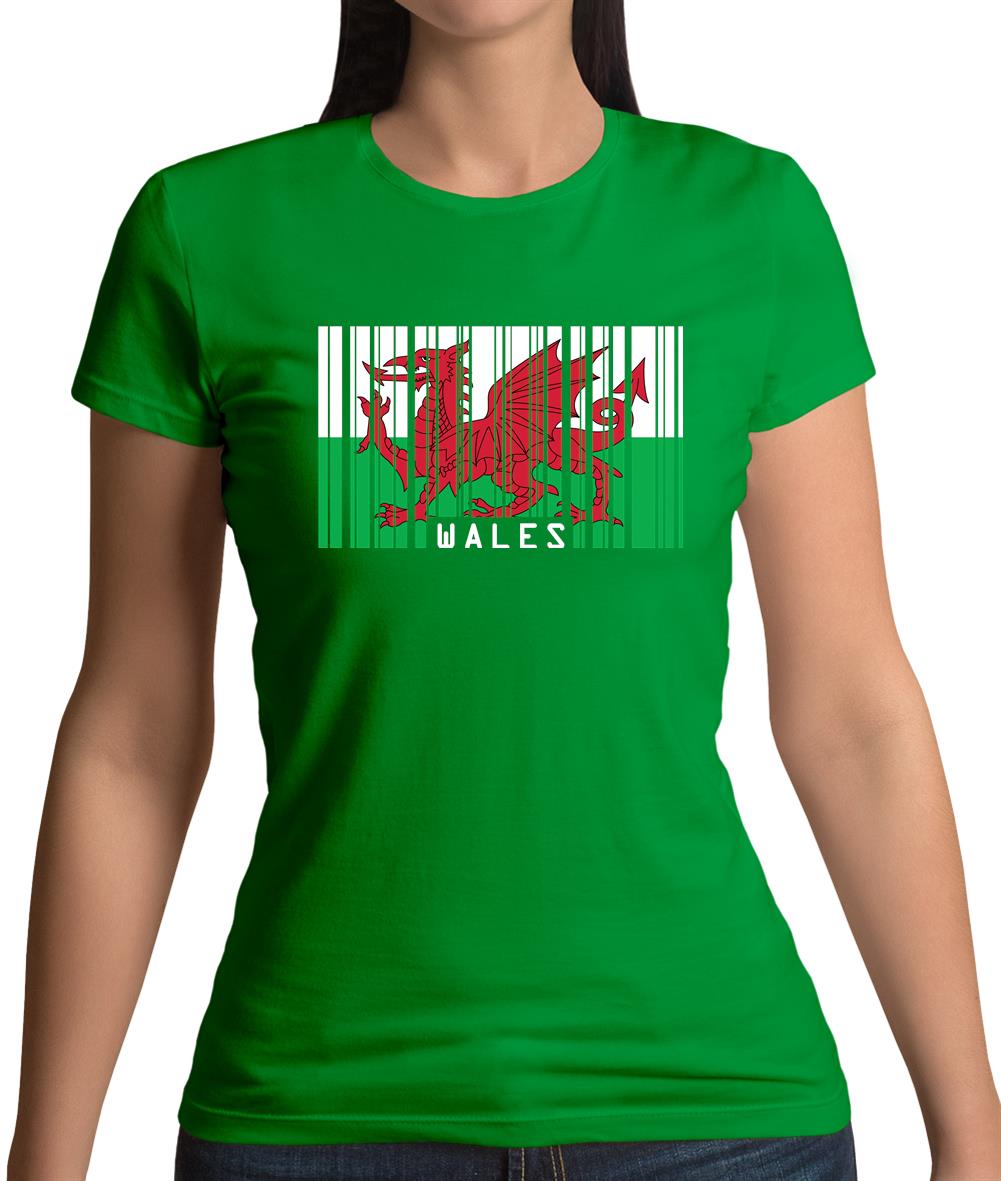 Wales Barcode Style Flag Womens T-Shirt Wales Barcode Style Flag Womens T-Shirt