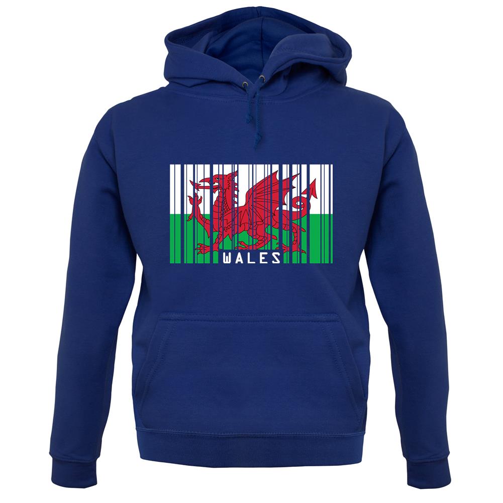 Wales Barcode Style Flag unisex hoodie Wales Barcode Style Flag unisex hoodie