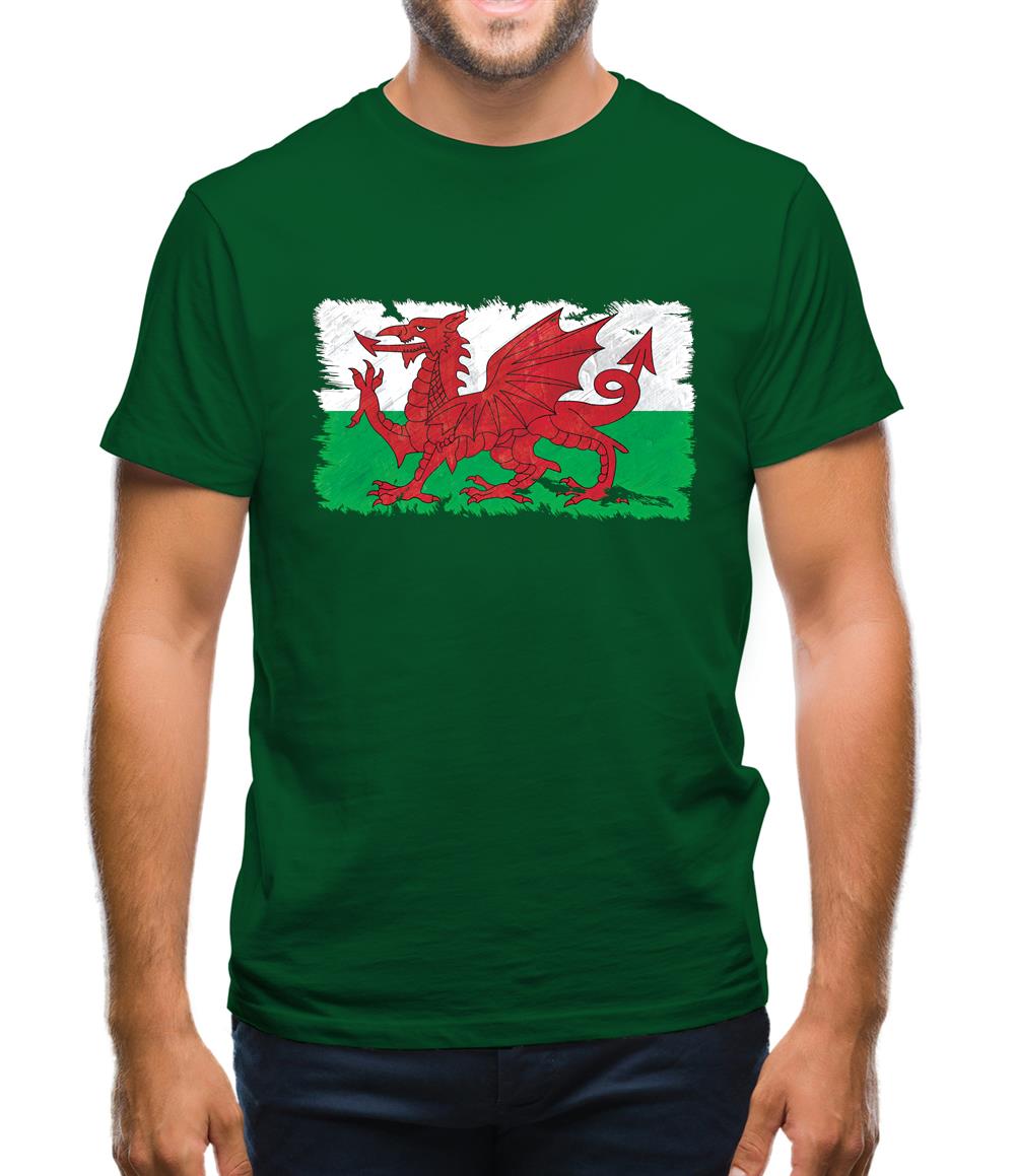Wales Grunge Style Flag Mens T-Shirt Wales Grunge Style Flag Mens T-Shirt