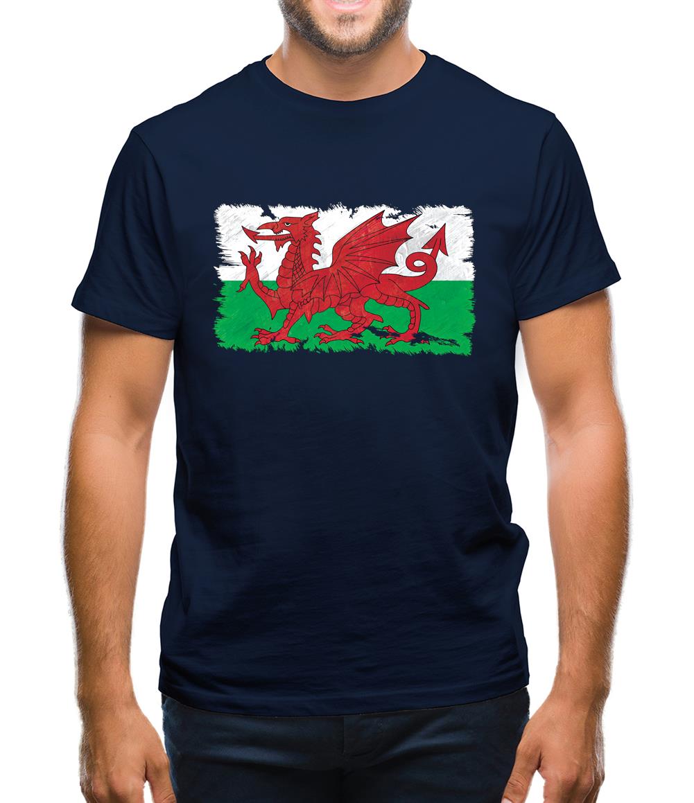 Wales Grunge Style Flag Mens T-Shirt Wales Grunge Style Flag Mens T-Shirt