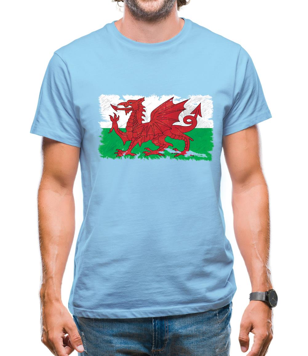 Wales Grunge Style Flag Mens T-Shirt Wales Grunge Style Flag Mens T-Shirt