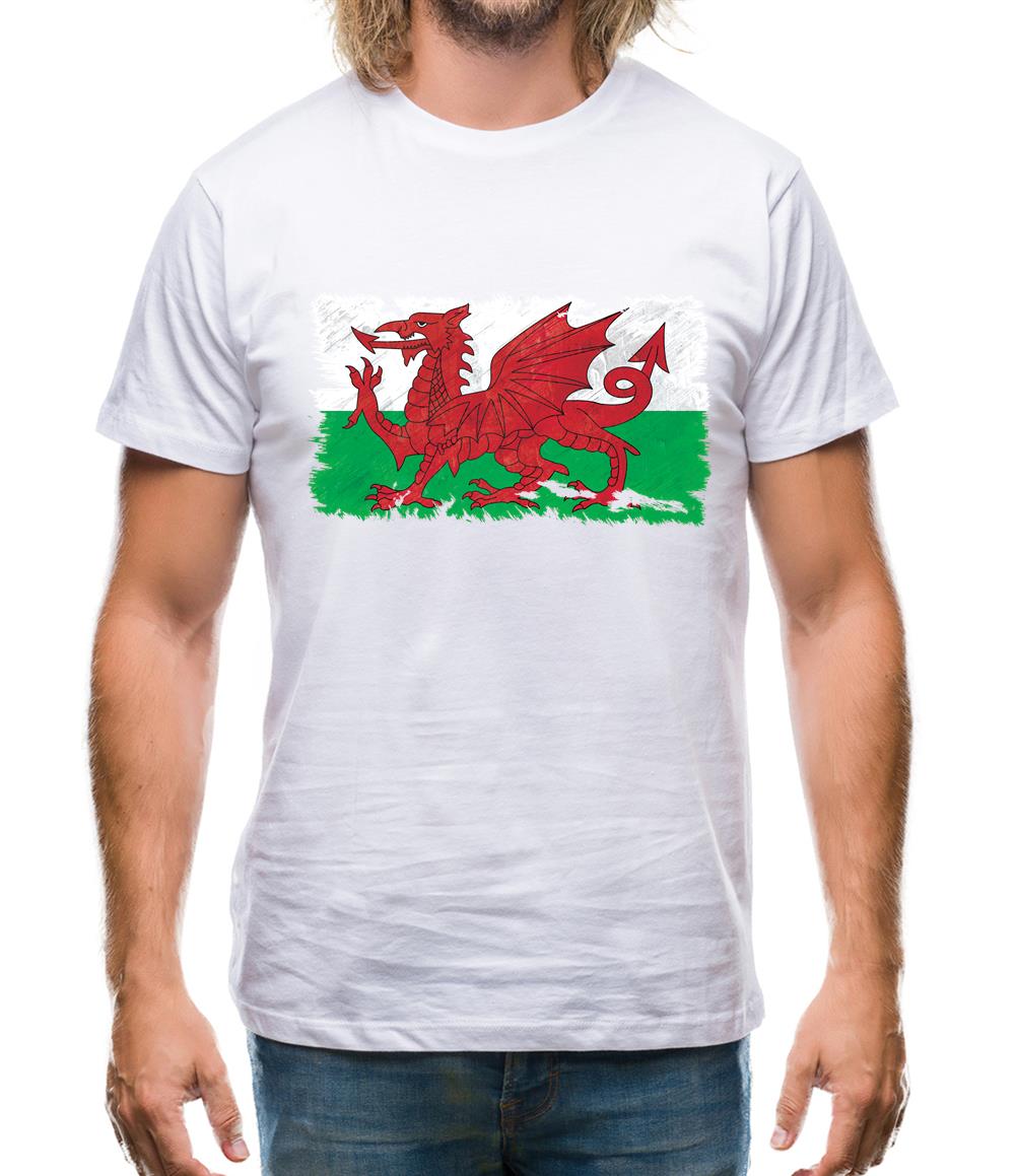 Wales Grunge Style Flag Mens T-Shirt Wales Grunge Style Flag Mens T-Shirt