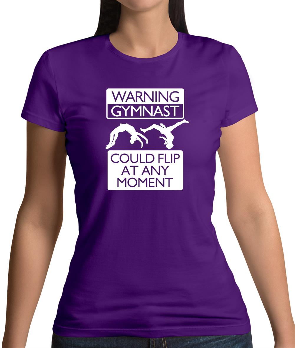Warning Gymnast Womens T-Shirt Warning Gymnast Womens T-Shirt