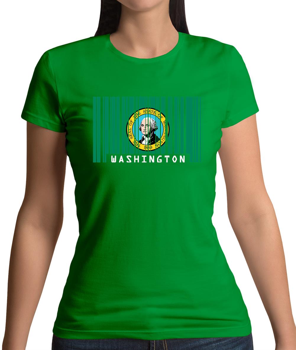 Washington Barcode Style Flag Womens T-Shirt Washington Barcode Style Flag Womens T-Shirt