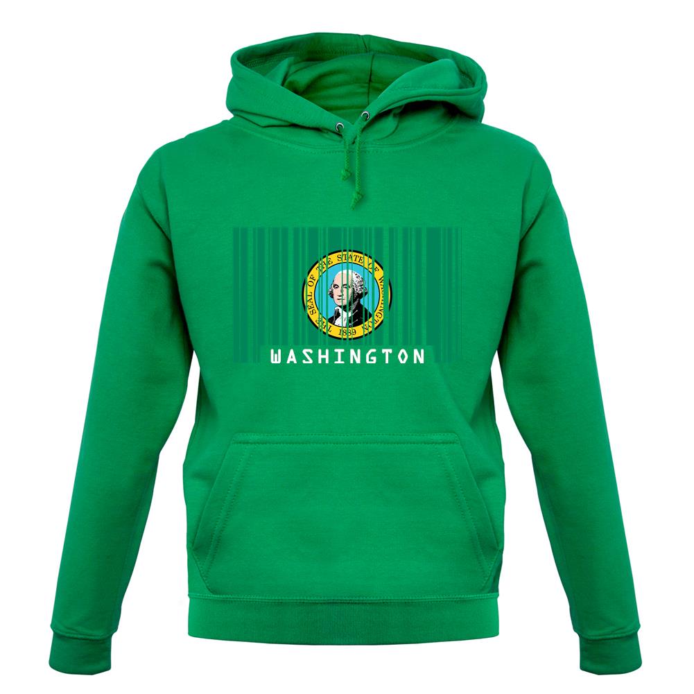 Washington Barcode Style Flag unisex hoodie Washington Barcode Style Flag unisex hoodie