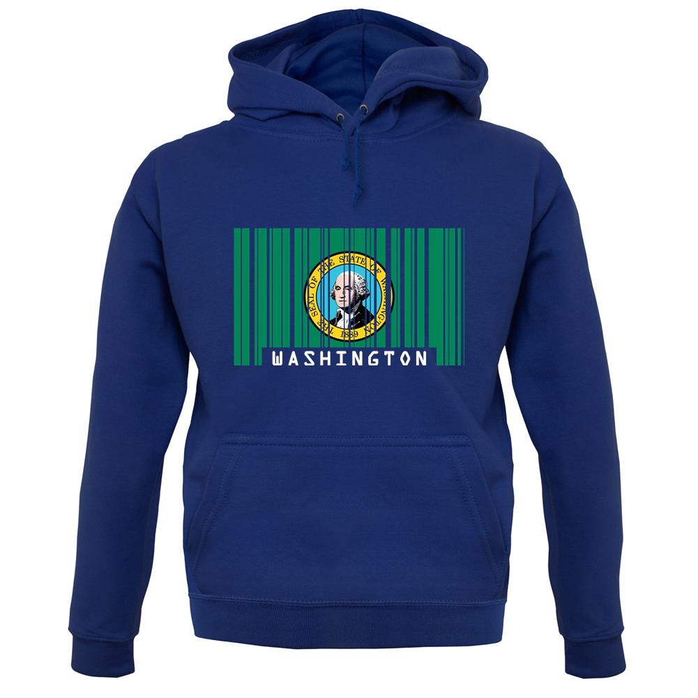 Washington Barcode Style Flag unisex hoodie Washington Barcode Style Flag unisex hoodie