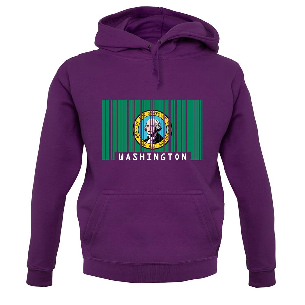 Washington Barcode Style Flag unisex hoodie Washington Barcode Style Flag unisex hoodie