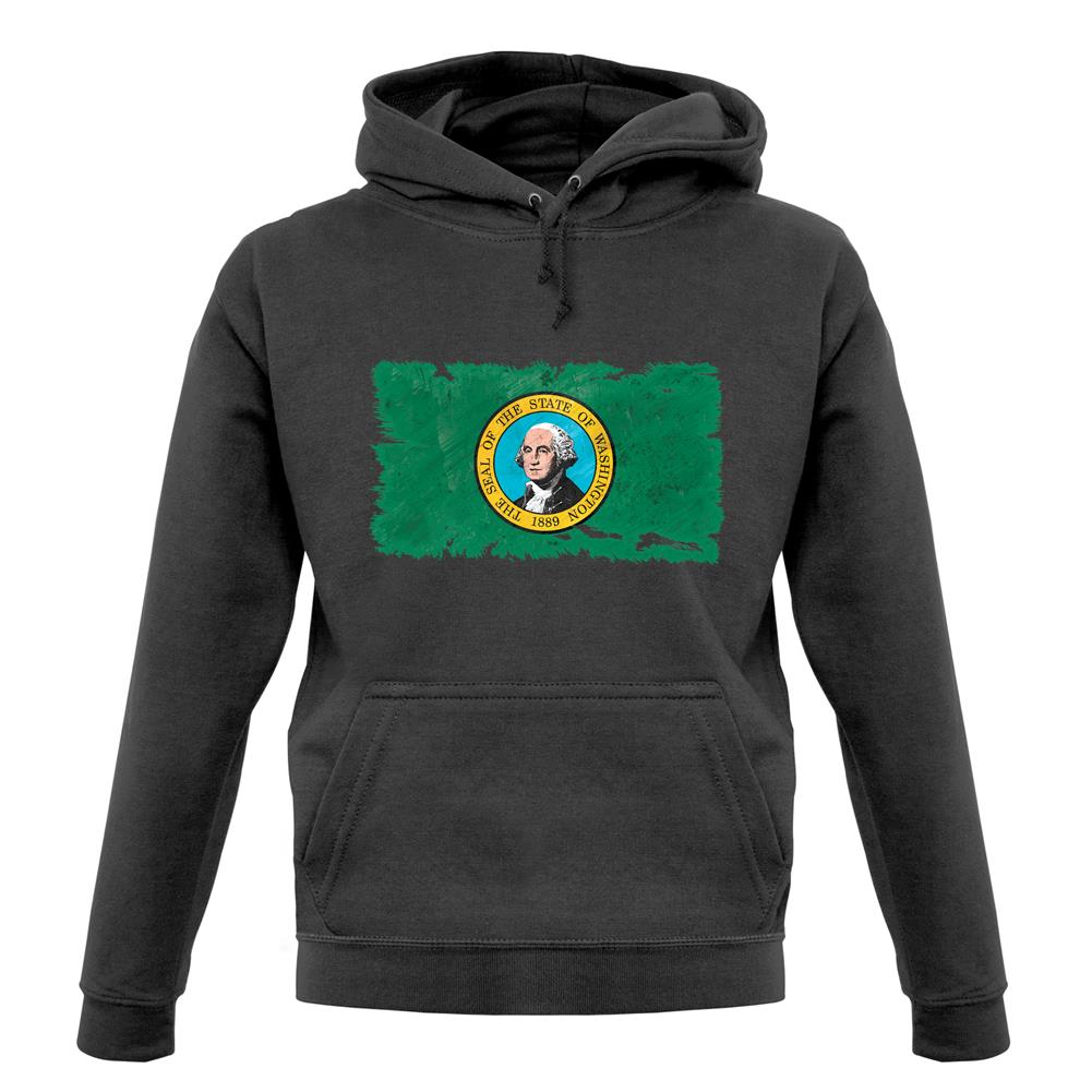Washington Grunge Style Flag unisex hoodie Washington Grunge Style Flag unisex hoodie