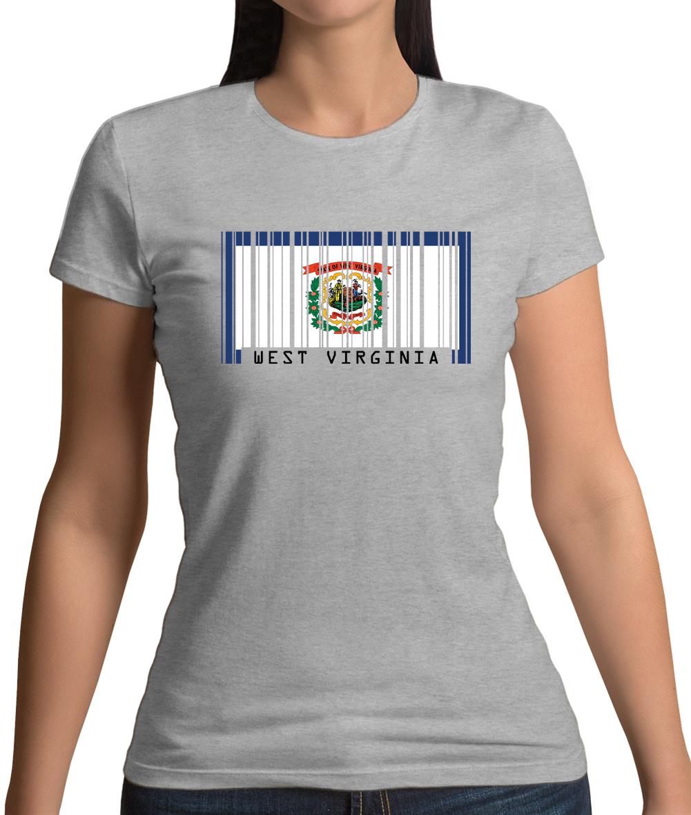 West Virginia Barcode Style Flag Womens T-Shirt West Virginia Barcode Style Flag Womens T-Shirt