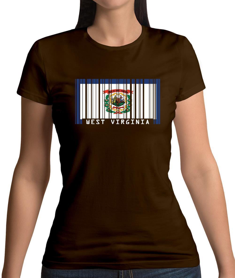 West Virginia Barcode Style Flag Womens T-Shirt West Virginia Barcode Style Flag Womens T-Shirt