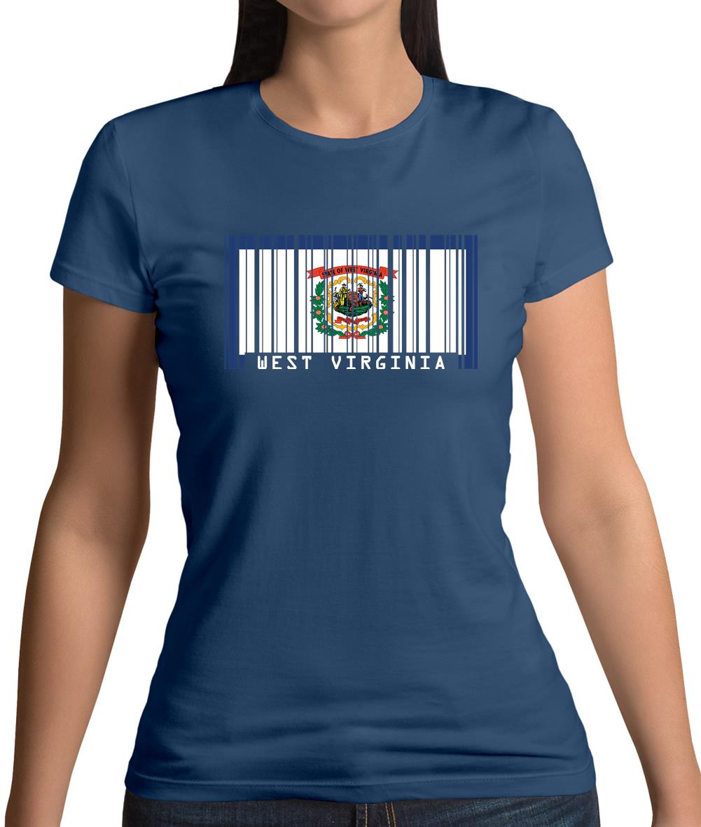 West Virginia Barcode Style Flag Womens T-Shirt West Virginia Barcode Style Flag Womens T-Shirt
