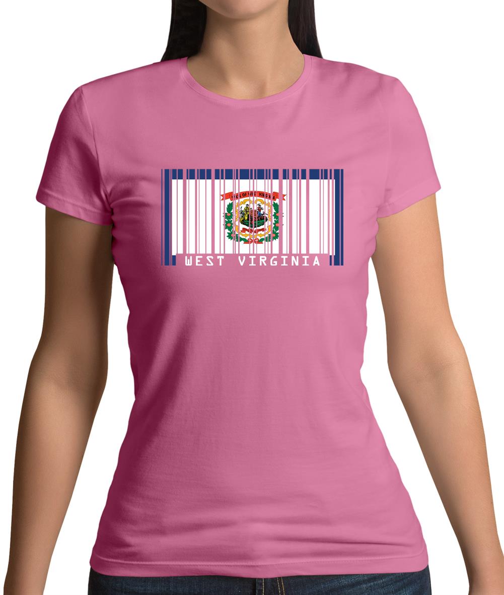 West Virginia Barcode Style Flag Womens T-Shirt West Virginia Barcode Style Flag Womens T-Shirt