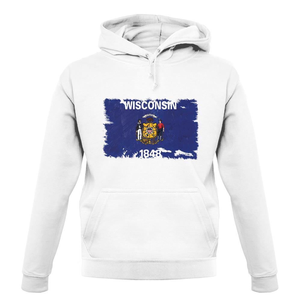 Wisconsin Grunge Style Flag unisex hoodie Wisconsin Grunge Style Flag unisex hoodie