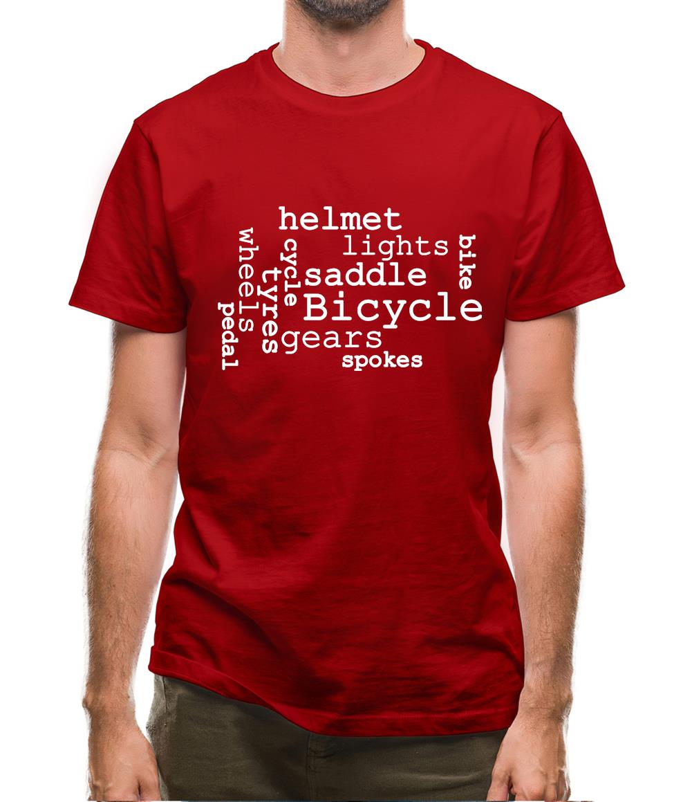 Bicycle Word Cloud Mens T-Shirt Bicycle Word Cloud Mens T-Shirt