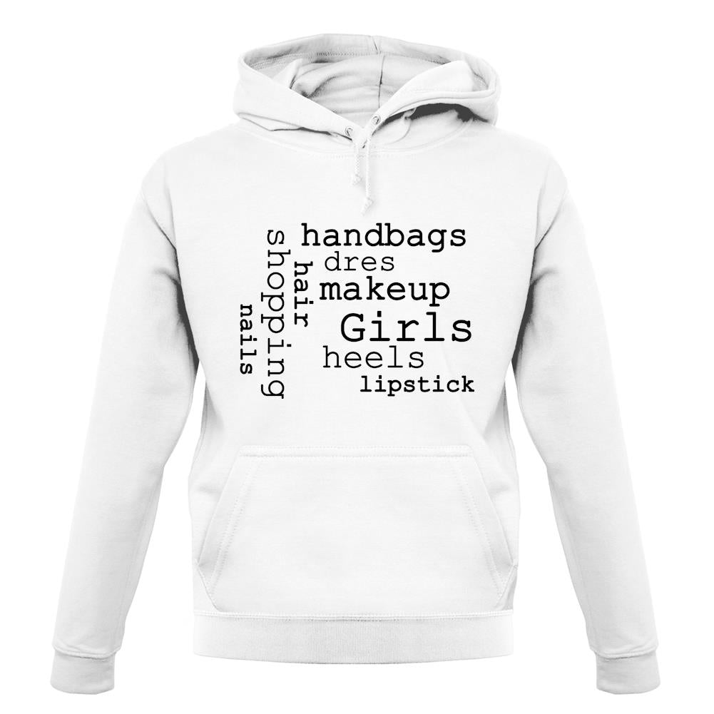 Girls Word Cloud unisex hoodie Girls Word Cloud unisex hoodie