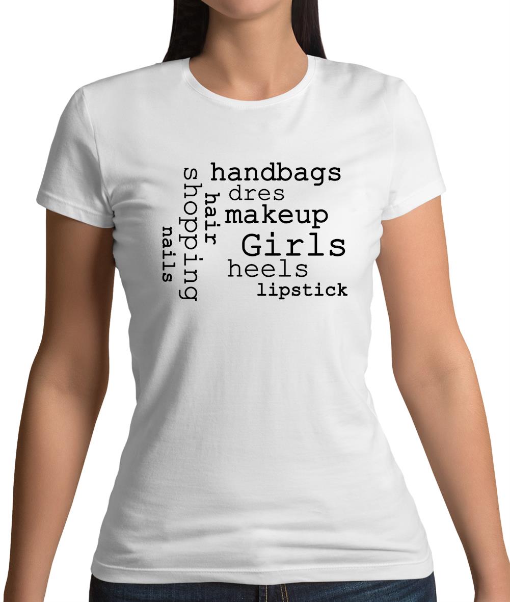 Girls Word Cloud Womens T-Shirt Girls Word Cloud Womens T-Shirt