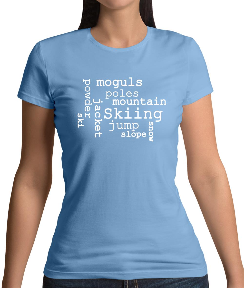 Ski Word Cloud Womens T-Shirt Ski Word Cloud Womens T-Shirt