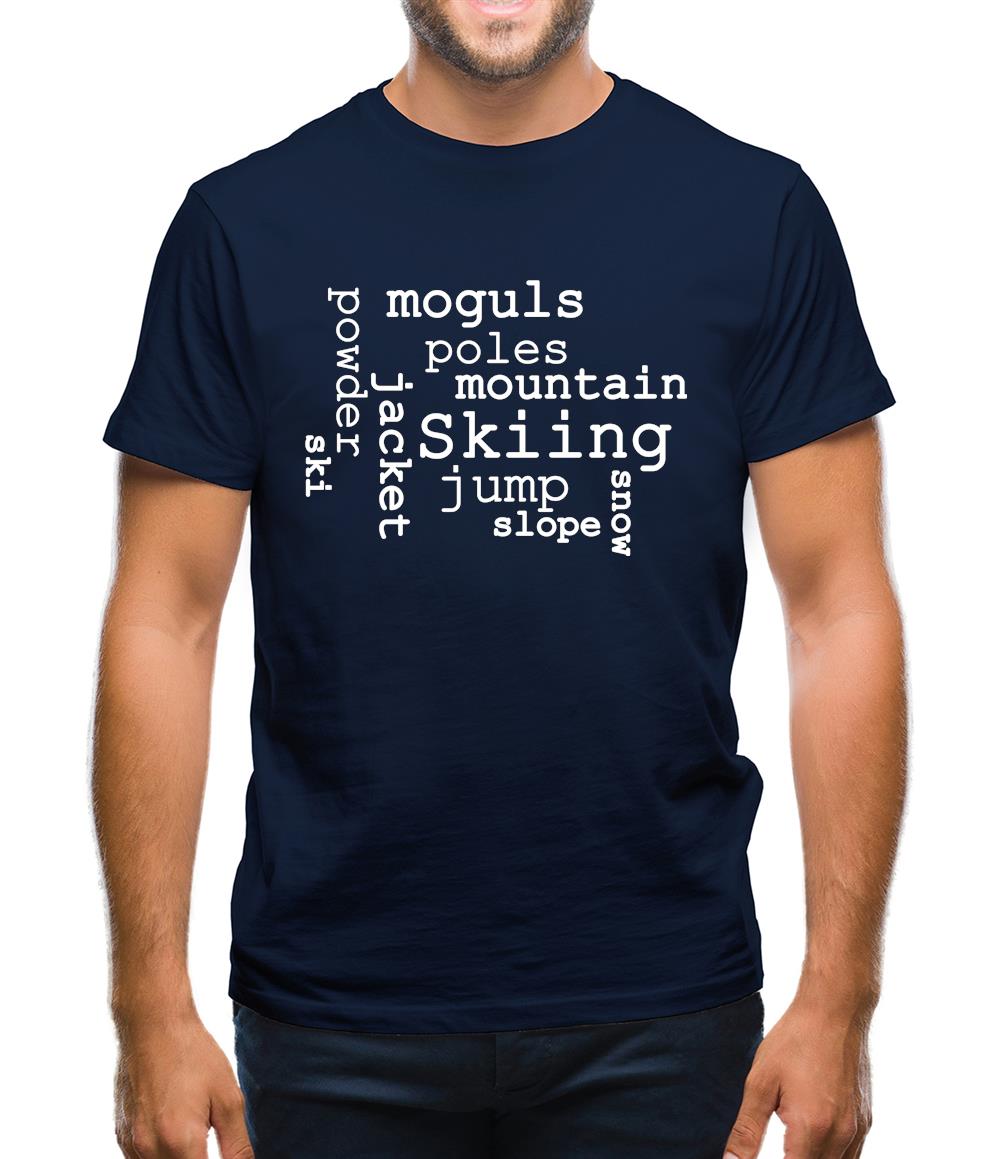 Ski Word Cloud Mens T-Shirt Ski Word Cloud Mens T-Shirt