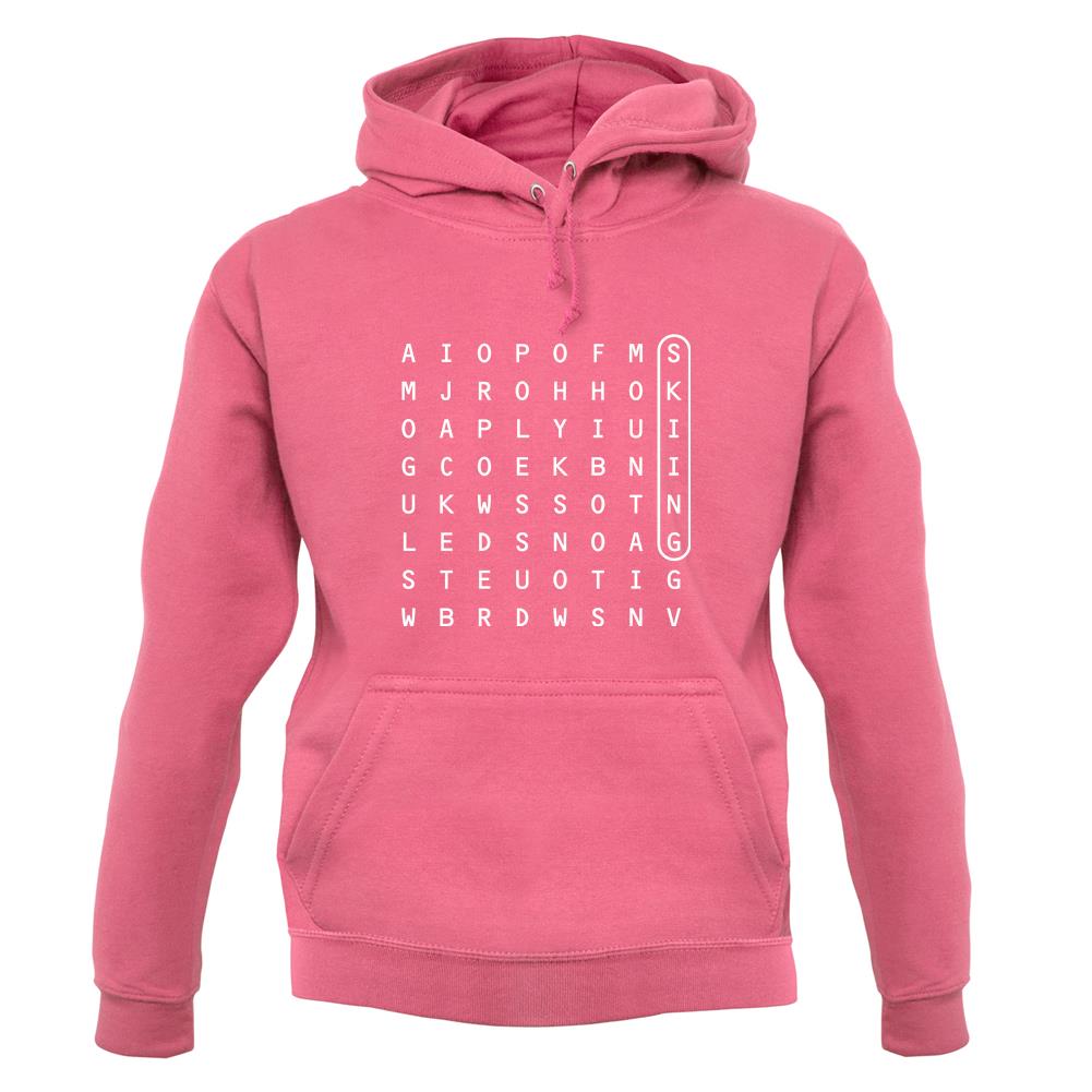 Skiing Wordsearch unisex hoodie Skiing Wordsearch unisex hoodie