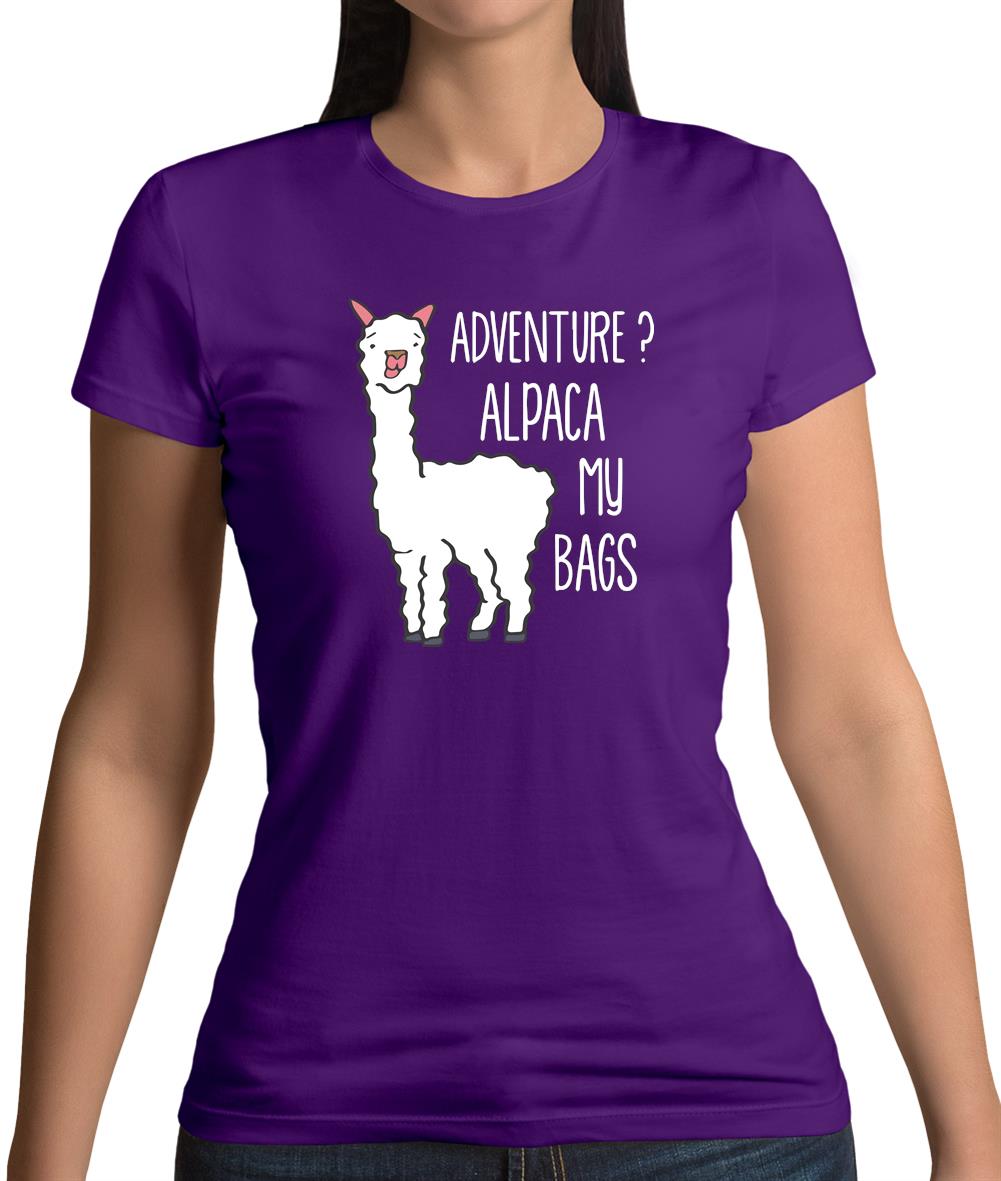Adventure Alpaca My Bags Womens T-Shirt Adventure Alpaca My Bags Womens T-Shirt