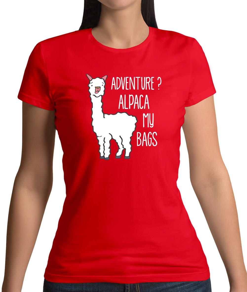 Adventure Alpaca My Bags Womens T-Shirt Adventure Alpaca My Bags Womens T-Shirt